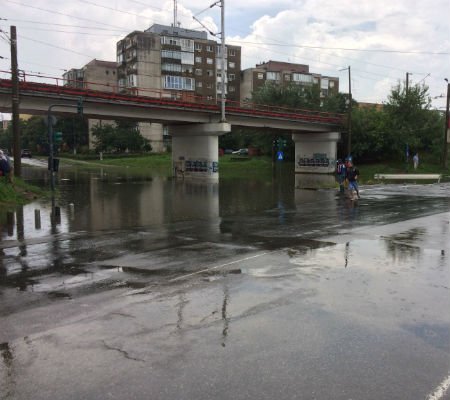 Noi inundaţii în zona pasajului din  Micălaca