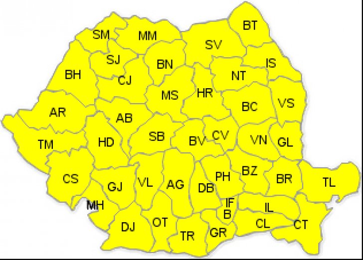Cod galben de ninsori și viscol în toată țara. Cod portocaliu în Neamț și Suceava