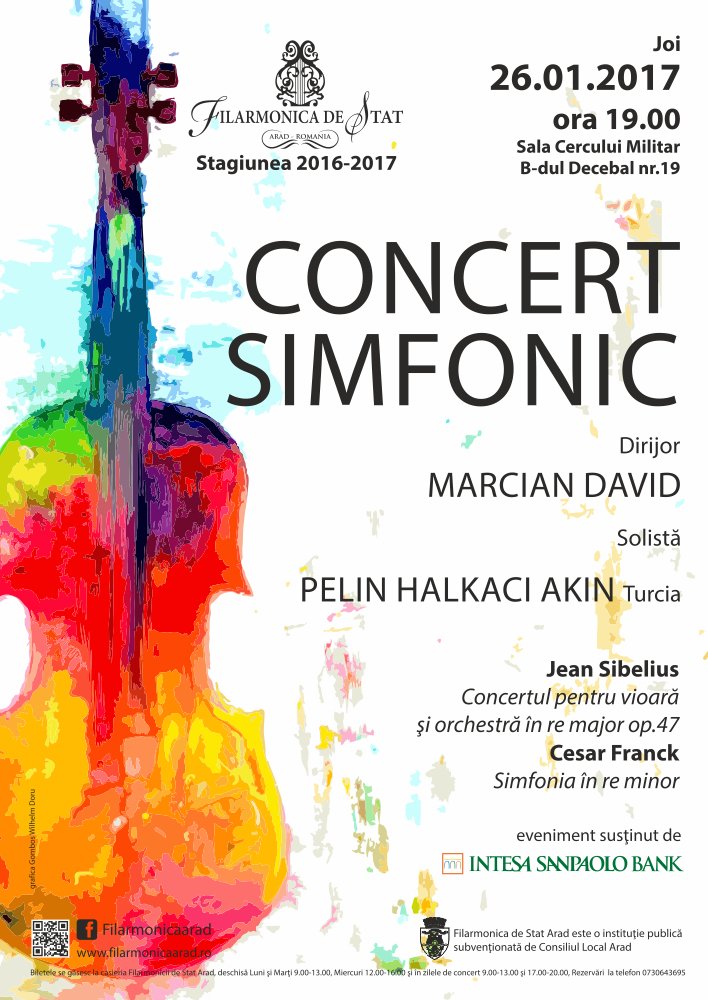 Fascinantul concert pentru vioară și orchestră de Sibelius, oferit joi seara de filarmonica arădeană