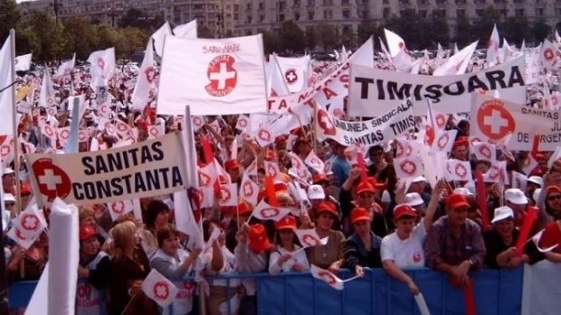 Miting al sindicatelor din Sănătate în Capitală. Mii de oameni din toată ţara, aşteptaţi la protest. Restricţii de trafic