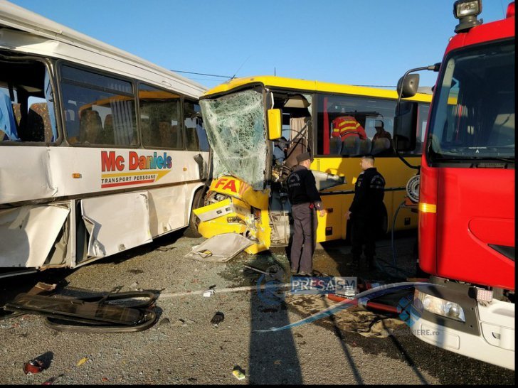 Coliziune violentă între două autobuze soldată cu opt victime! S-a activat planul roșu