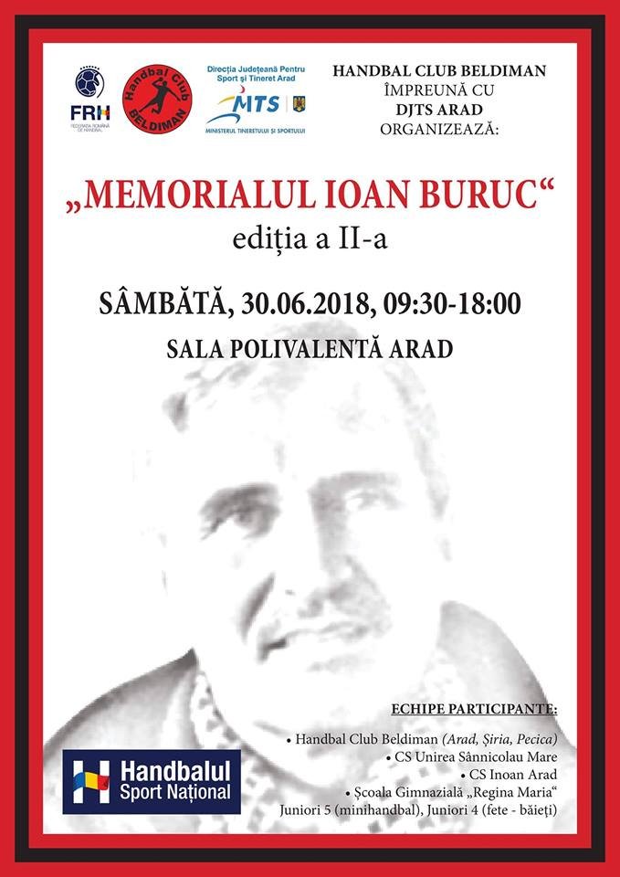 Amintirea lui Ioan Buruc va fi onorată şi în acest an. De eveniment se ocupă HC Beldiman şi DJST Arad!