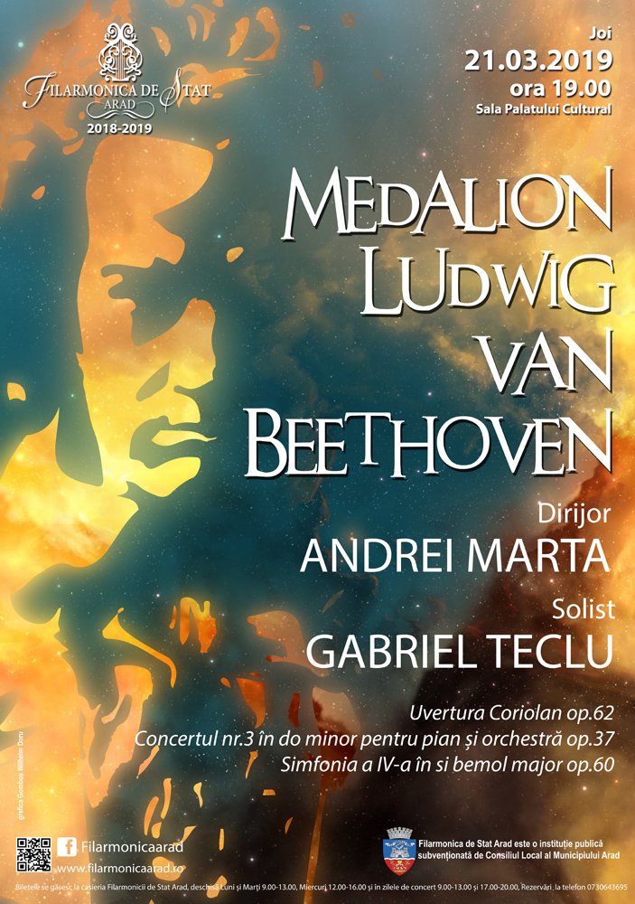 Partituri de Ludwig van Beethoven, în concertul Filarmonicii de Stat Arad 