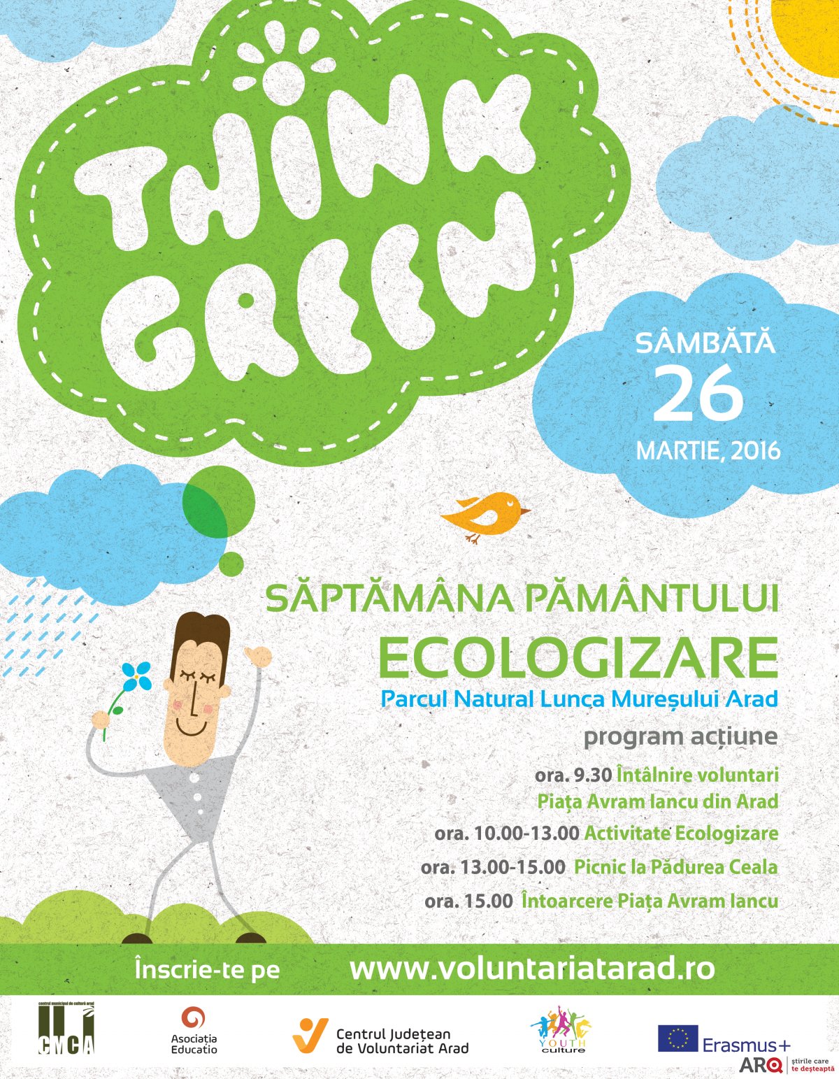 Activitate de ecologizare în 26 martie, Parcul Natural Lunca Mureșului Arad