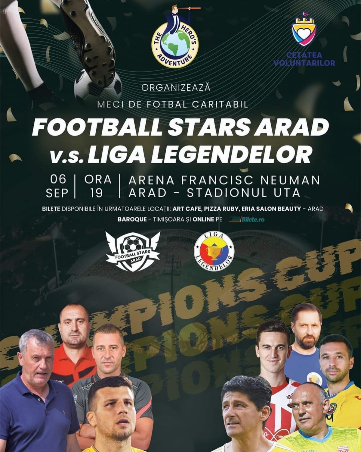 LSUAV susține meciul de fotbal caritabil FOOTBALL STARS ARAD vs LIGA LEGENDELOR! 