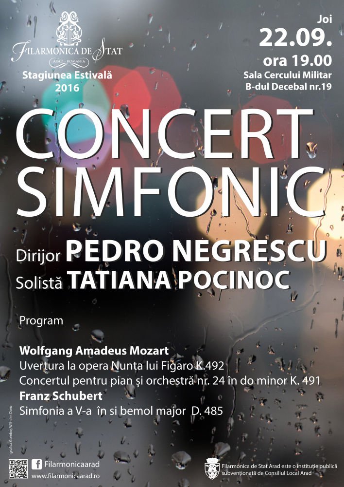 Pedro Negrescu și Tatiana Pocinoc – invitați ai Filarmonicii arădene