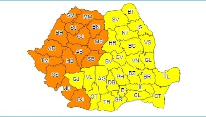 ALERTĂ METEO. ATENŢIONĂRI COD PORTOCALIU şi COD GALBEN de CANICULĂ şi disconfort termic accentuat în toată ţara