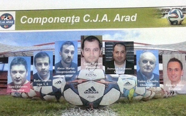 Componenţa noii echipe a Comisiei Judeţene de Arbitri din cadrul AJF Arad