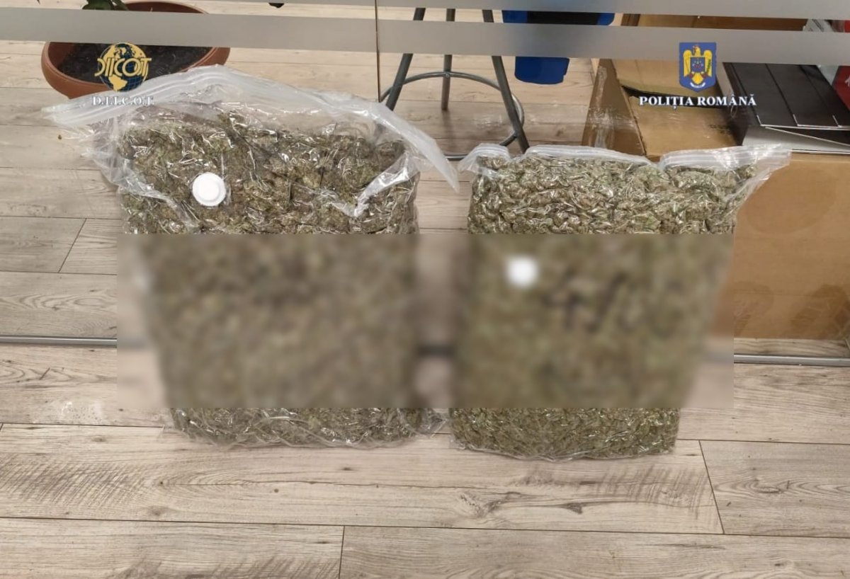 (FOTO) Un bărbat de 70 de ani a fost prins, la Șagu, când ridica un colet cu 9 kg de cannabis 