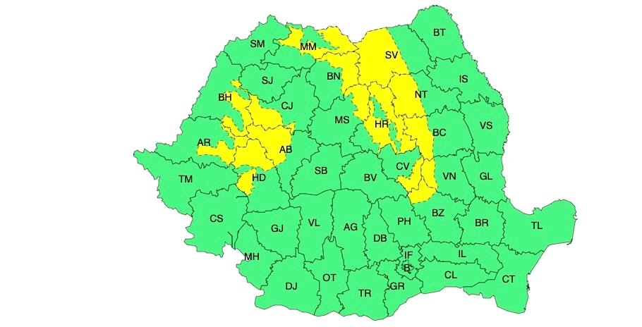 ANM anunță ploi și vijelii în mai multe județe - cod galben. Schimbări importante ale vremii, mai ales sub regim termic