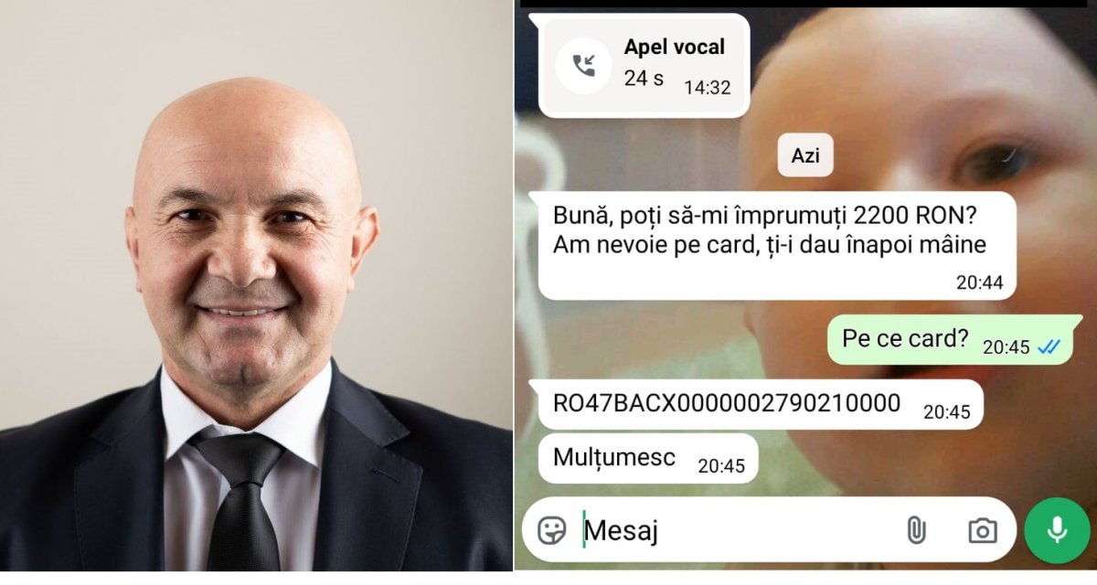 „Schema 1800” la Olari: Contul de WhatsApp al primarului Petru Răuț a fost spart și a început să trimită mesaje prin intermediul cărora cerea împrumut diverse sume de bani / UPDATE: Ce spune Poliția Arad